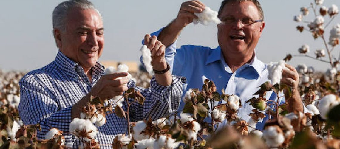 (Lucas do Rio Verde - MT, 11/08/2017 - POLÕTICA / MICHEL TEMER) Presidente Michel Temer e o Ministro da Agricultura, Pecu·ria e Abastecimento, Blairo Maggi durante a  Abertura da Colheita do Algod„o. Foto: Alan Santos/PR